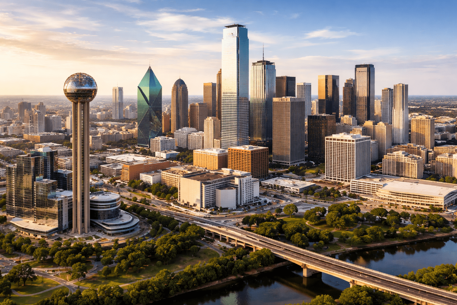 Picture of Downtown Dallas from above.